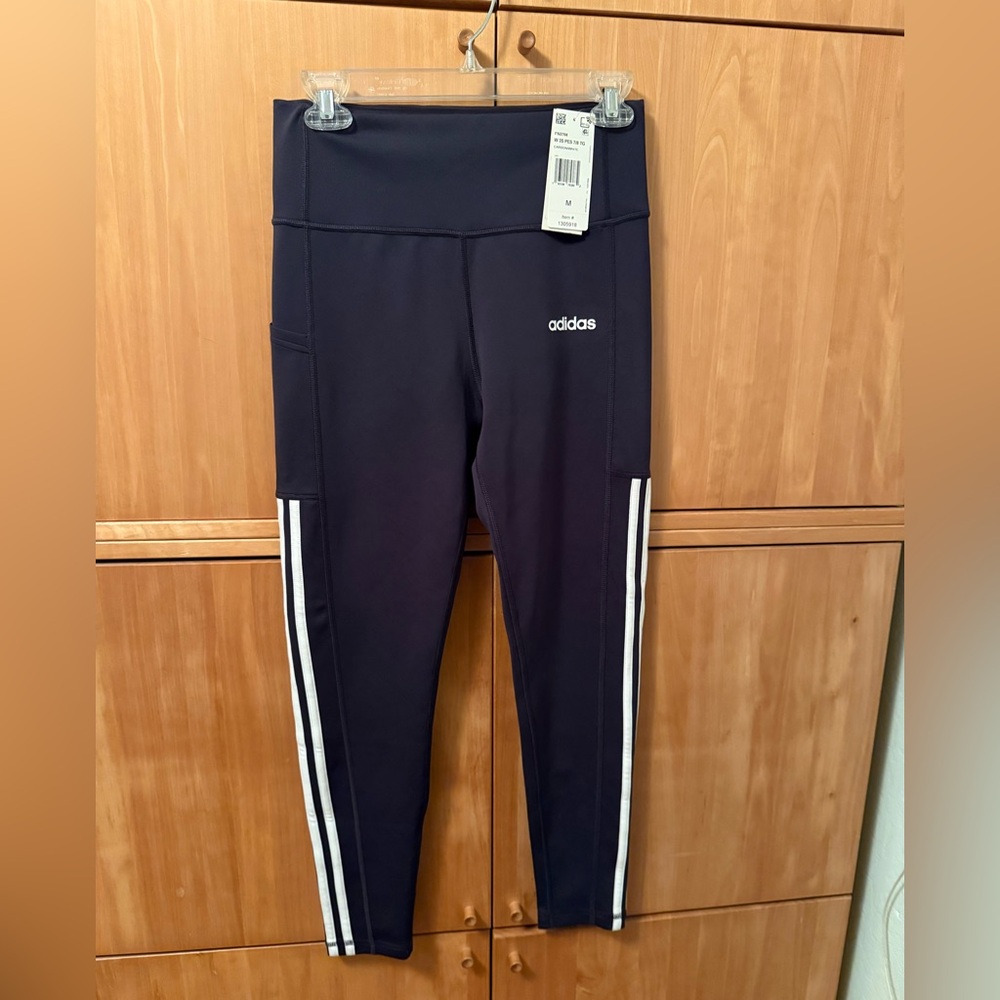Adidas Dark Blue Leggings with White Accents